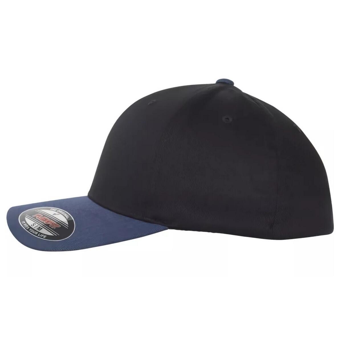 Cappellino Da Baseball Due Toni Flexfit Nero Blu Navy 3/3