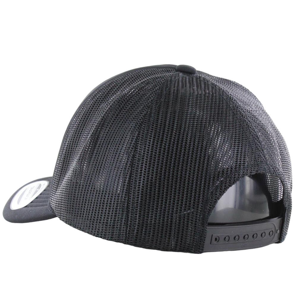Foam Gebogen Piek Trucker Cap (Zwart/Zwart) 2/3
