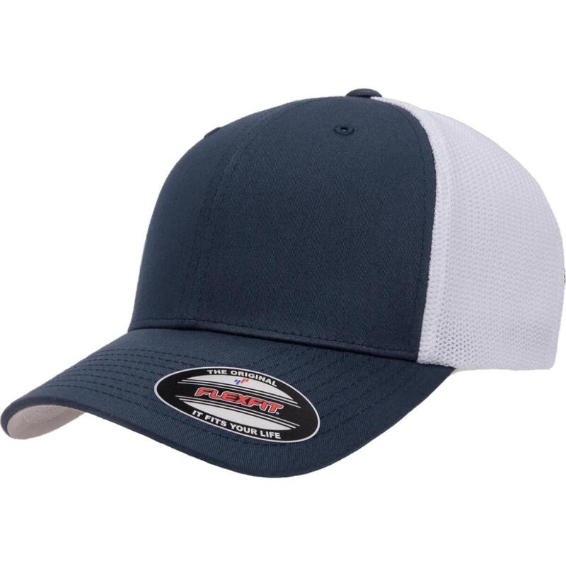 Tweekleurige Mesh Trucker Cap (Marine / Wit)