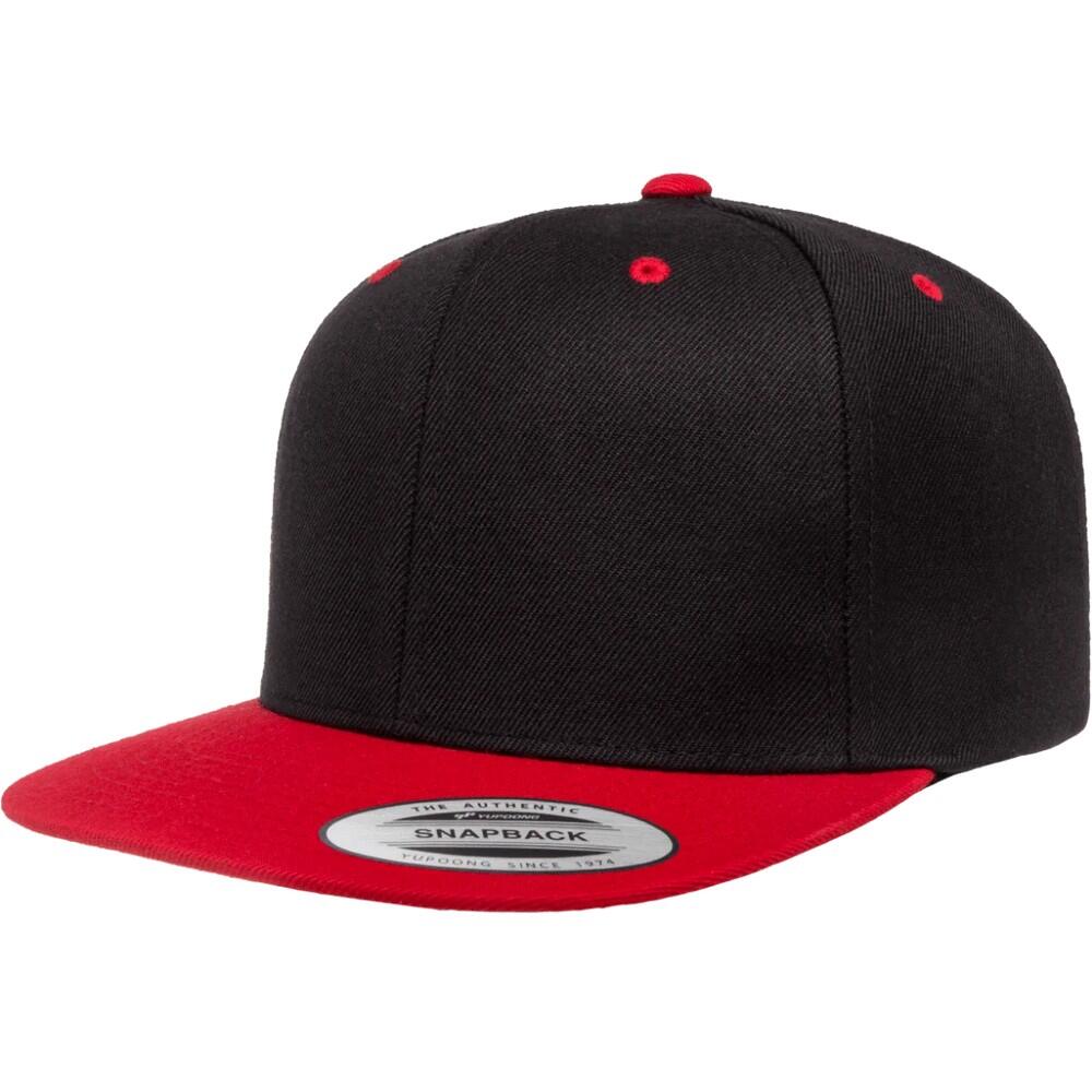 Boné de dois tons com fecho de correr (Preto / Vermelho) 3/4