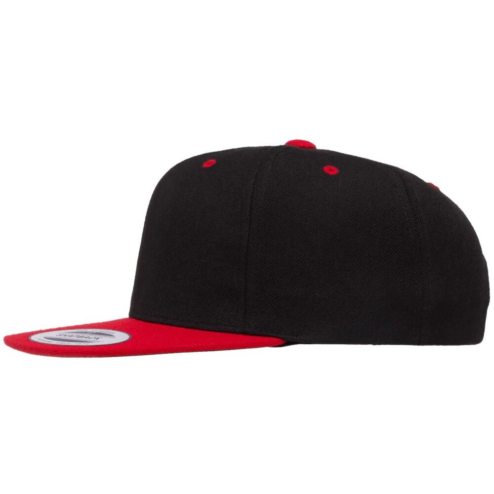 Boné de dois tons com fecho de correr (Preto / Vermelho) 2/4
