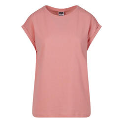 Dames Verlengd Schouder Tshirt (Set van 2) (Roze)