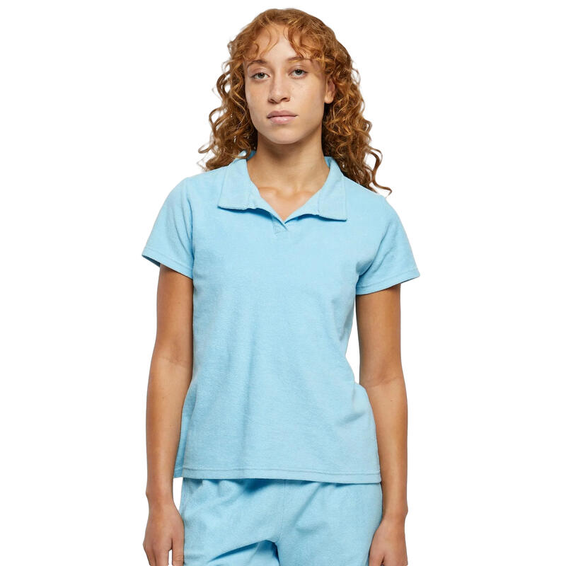 Dames badstof poloshirt (Baltisch Blauw)