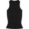 Dames Ribbed Racerback Top (Zwart)