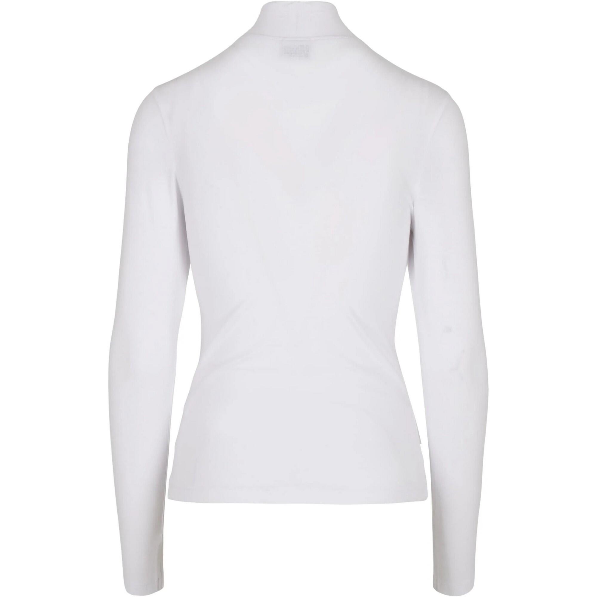 Top Ritagliato Dolcevita Manica Lunga Donna Urban Classics Bianco 2/4