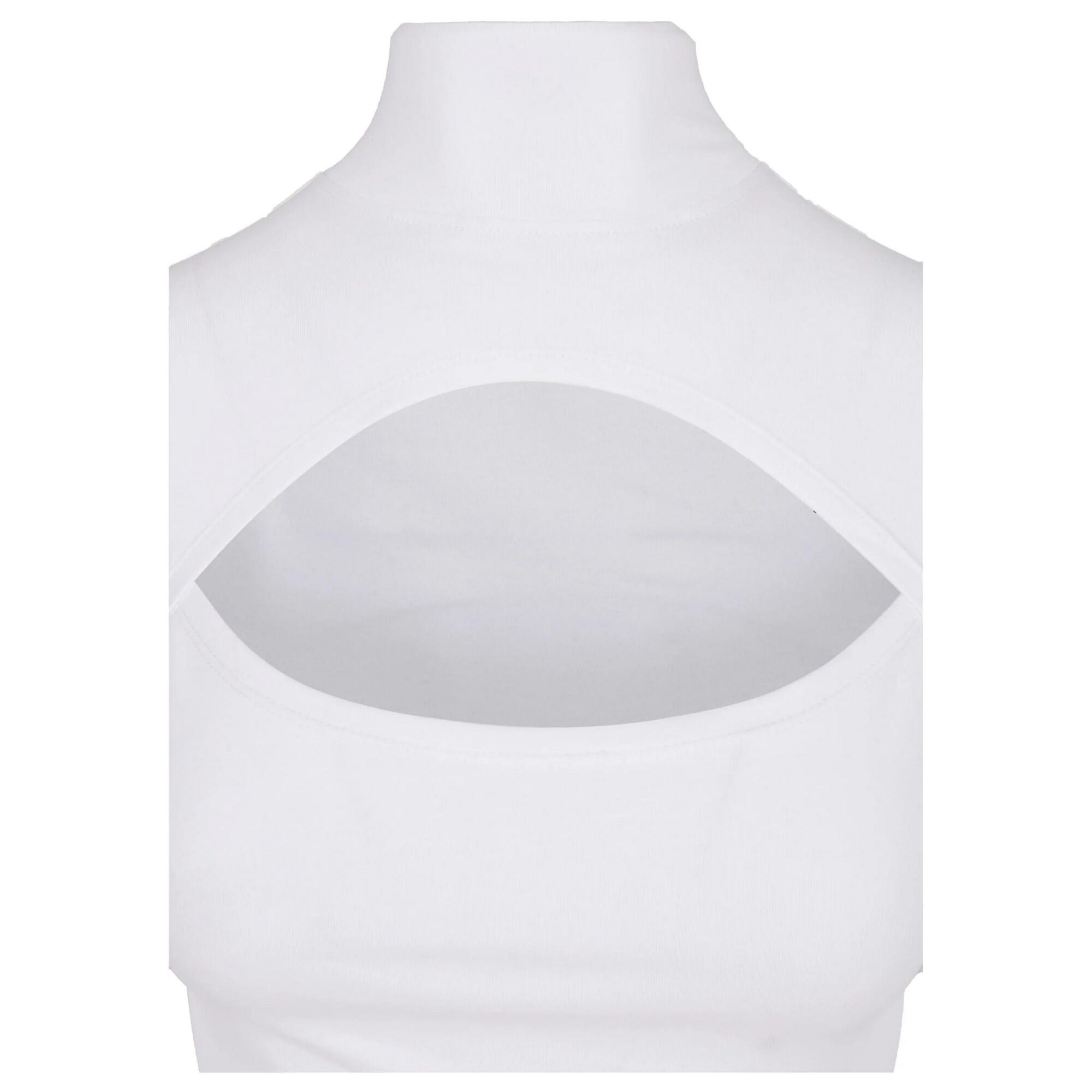 Top Ritagliato Dolcevita Manica Lunga Donna Urban Classics Bianco 4/4