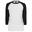 Heren Contrast Raglan 3/4 Mouwen Tshirt (Wit/zwart)