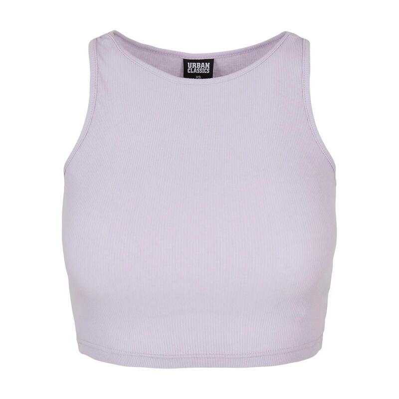 Dames Ribbed Crop Top (Lila)