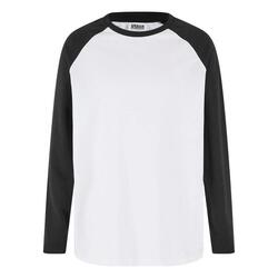 Jongens Bio Oversized Raglan Tshirt (Wit/zwart)