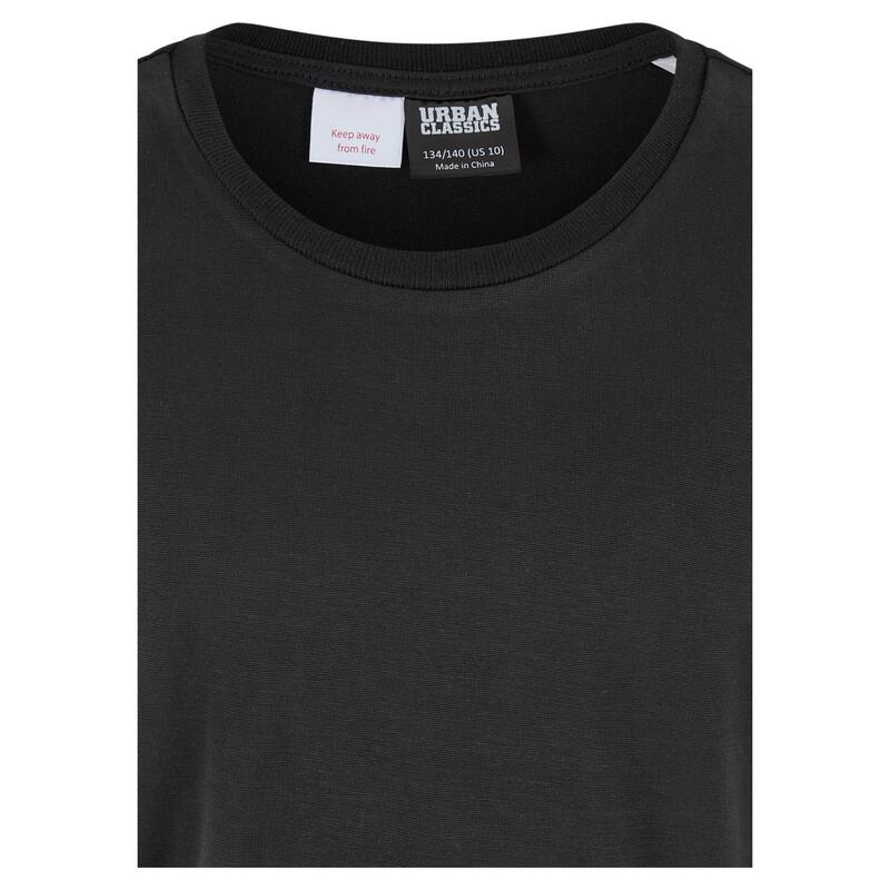 Camisola de ombros alargados em modal para rapariga Preto