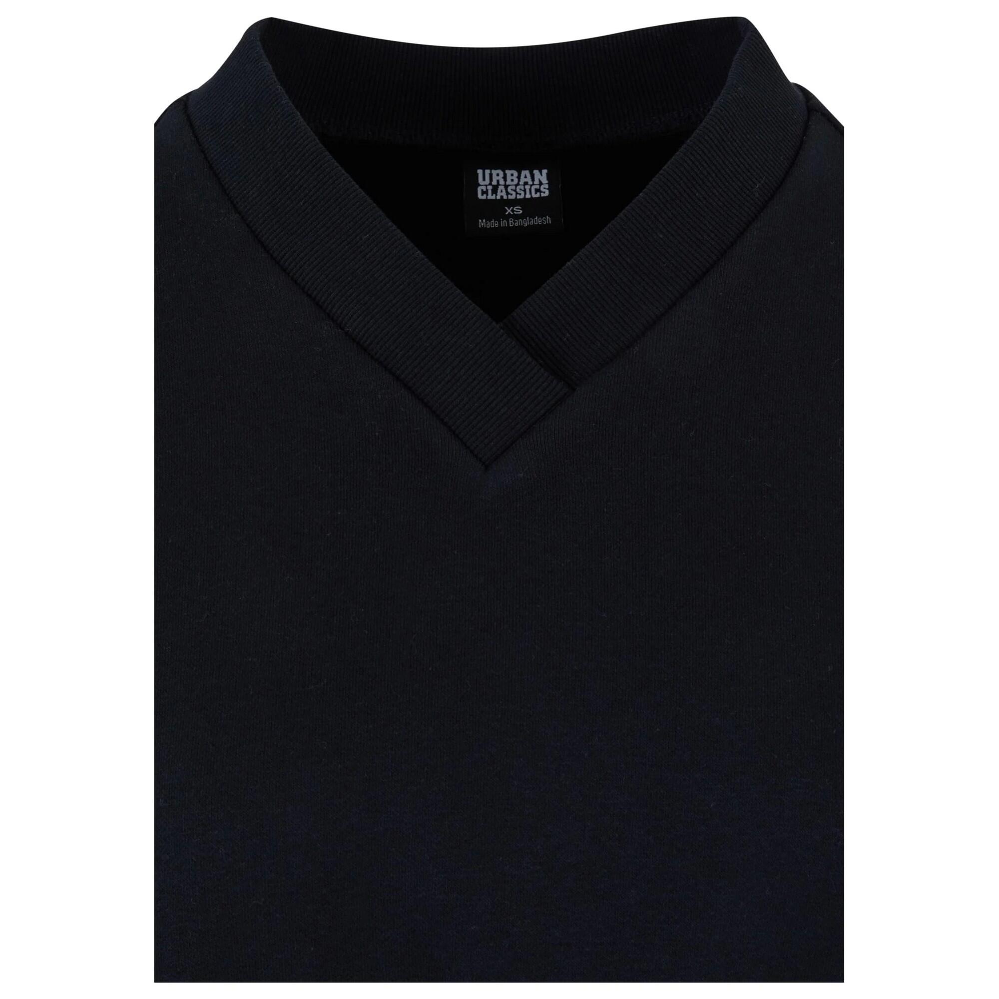 Felpa Ritagliata Scollo A V Donna Urban Classics Nero 4/4