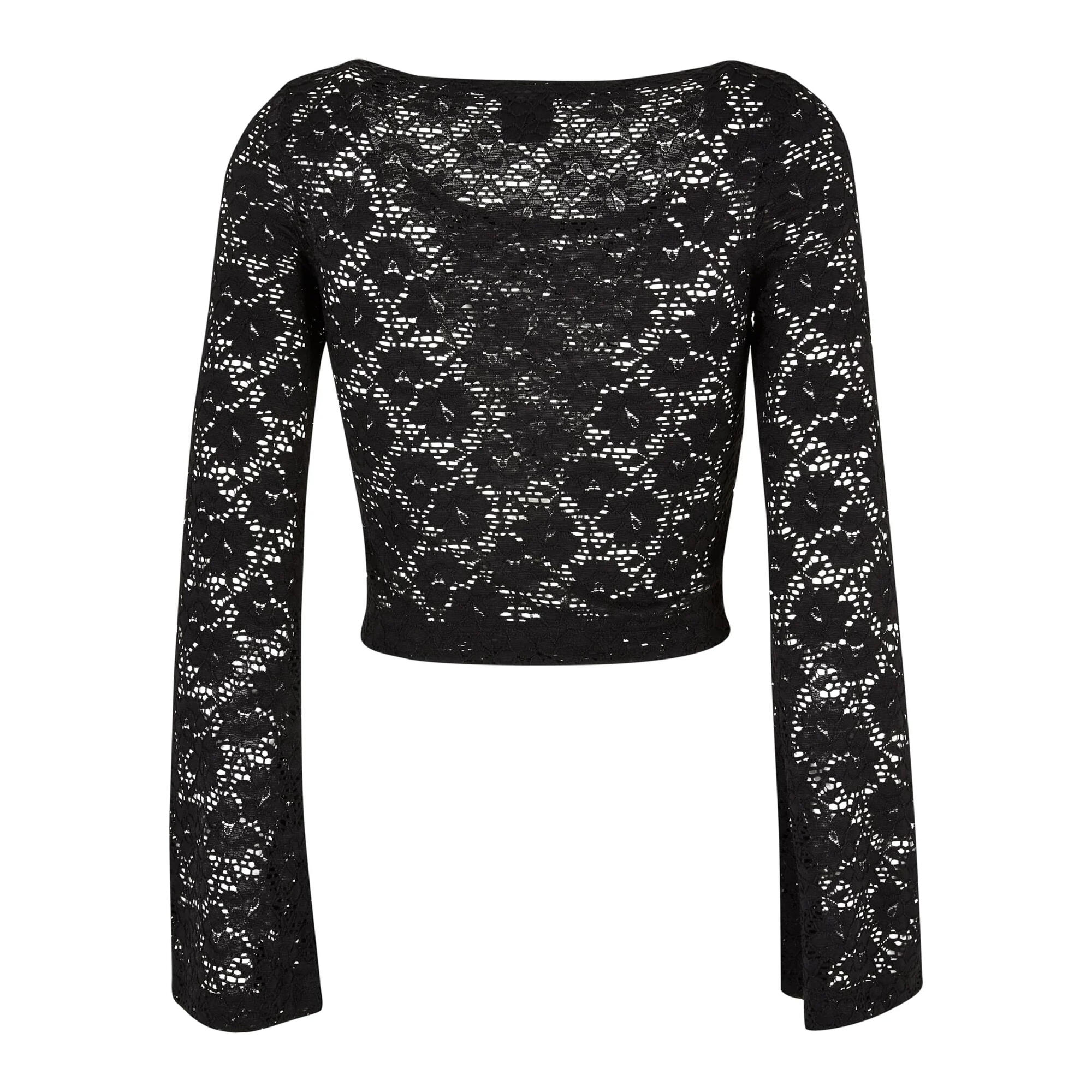 Maglietta Corta Manica Lunga Donna Urban Classics Nero 2/2