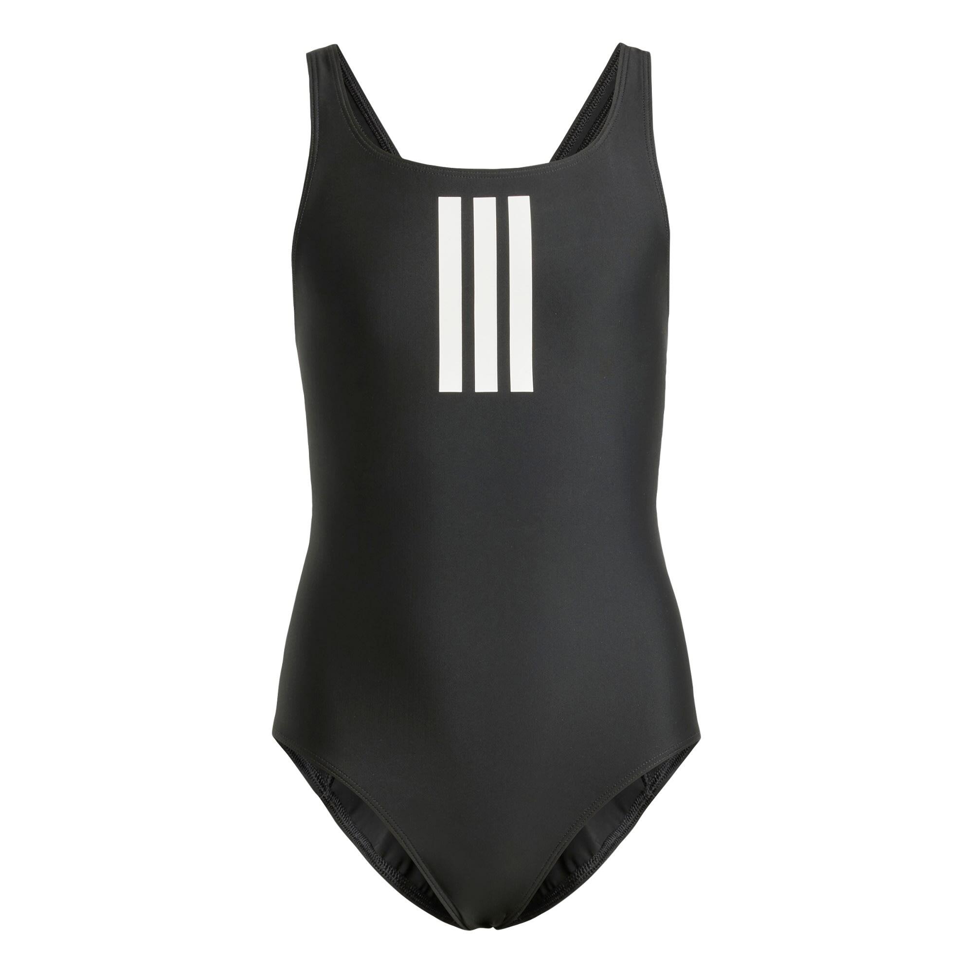 Adidas - Maillot De Bain 3 Bandes Enfants - Combinaison De Natation - Blanc|noir - Decathlon