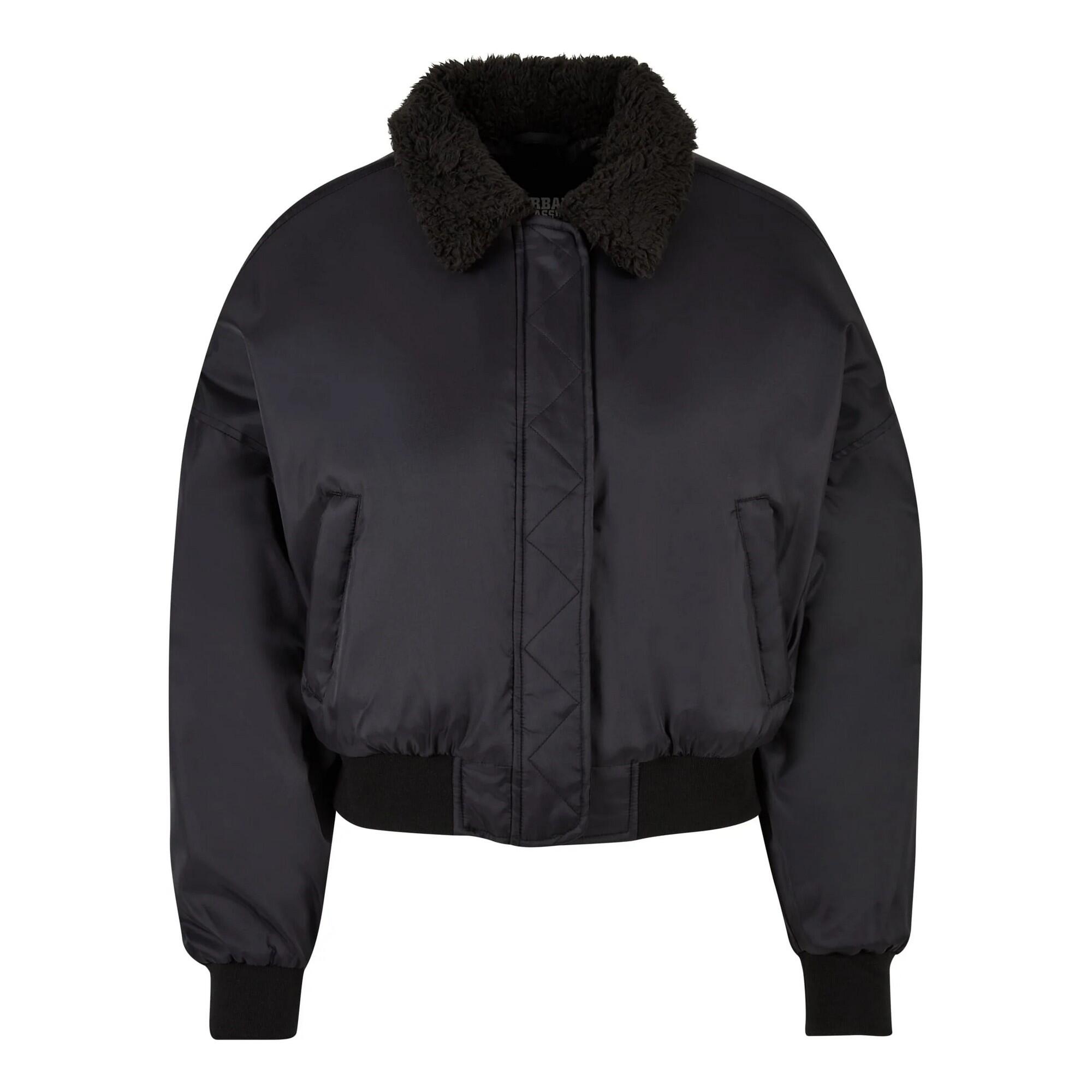 Casaco pilot bomber para senhora/senhora preto