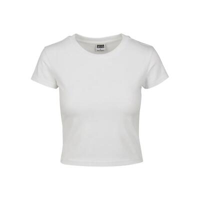 Dames jersey stretch crop tshirt (wit)