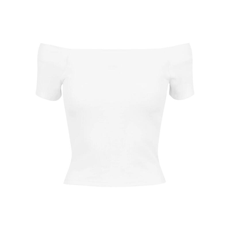 Tricou Drumeții În Natură Urban Classics Off Shoulder Cu Nervuri Femei