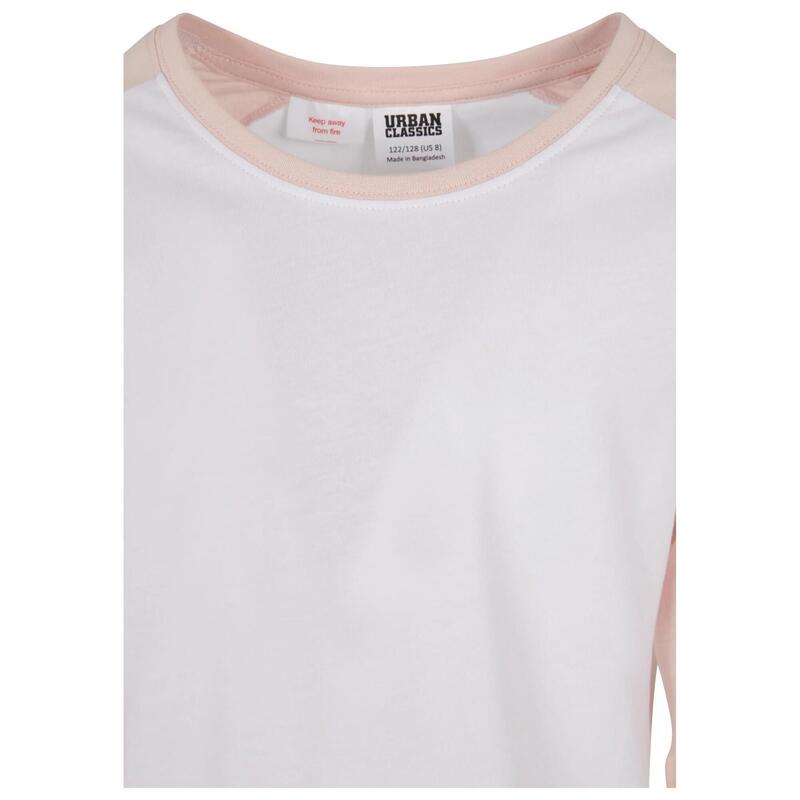 Tshirt Fille (Blanc / Rose)