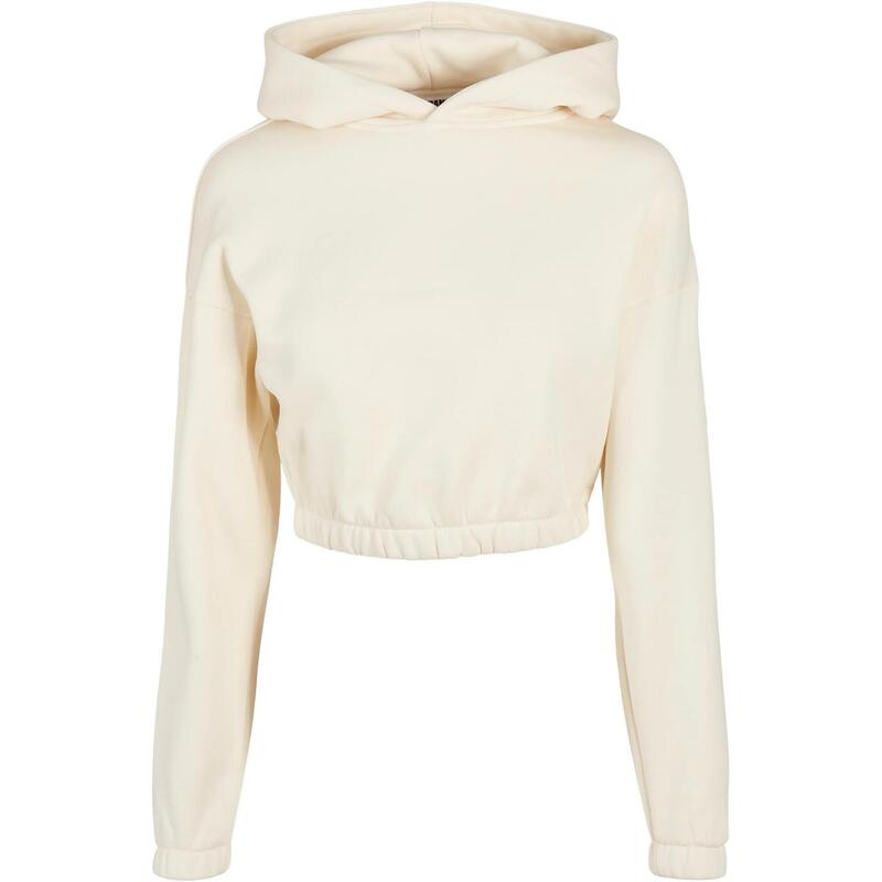 Dames Korte Oversized Hoodie (Wit zand)