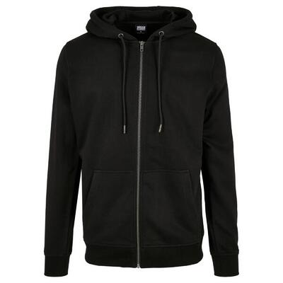Felpa Con Cappuccio E Zip Intera Uomo Urban Classics Basic Nero