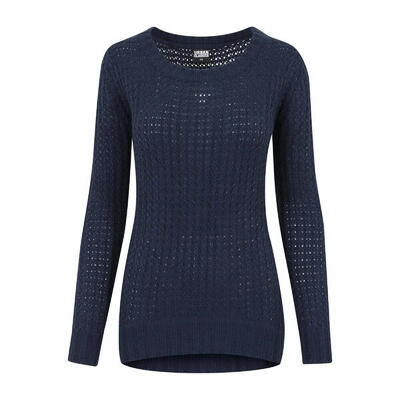 Dames wijde hals lange jumpsuit (marine)