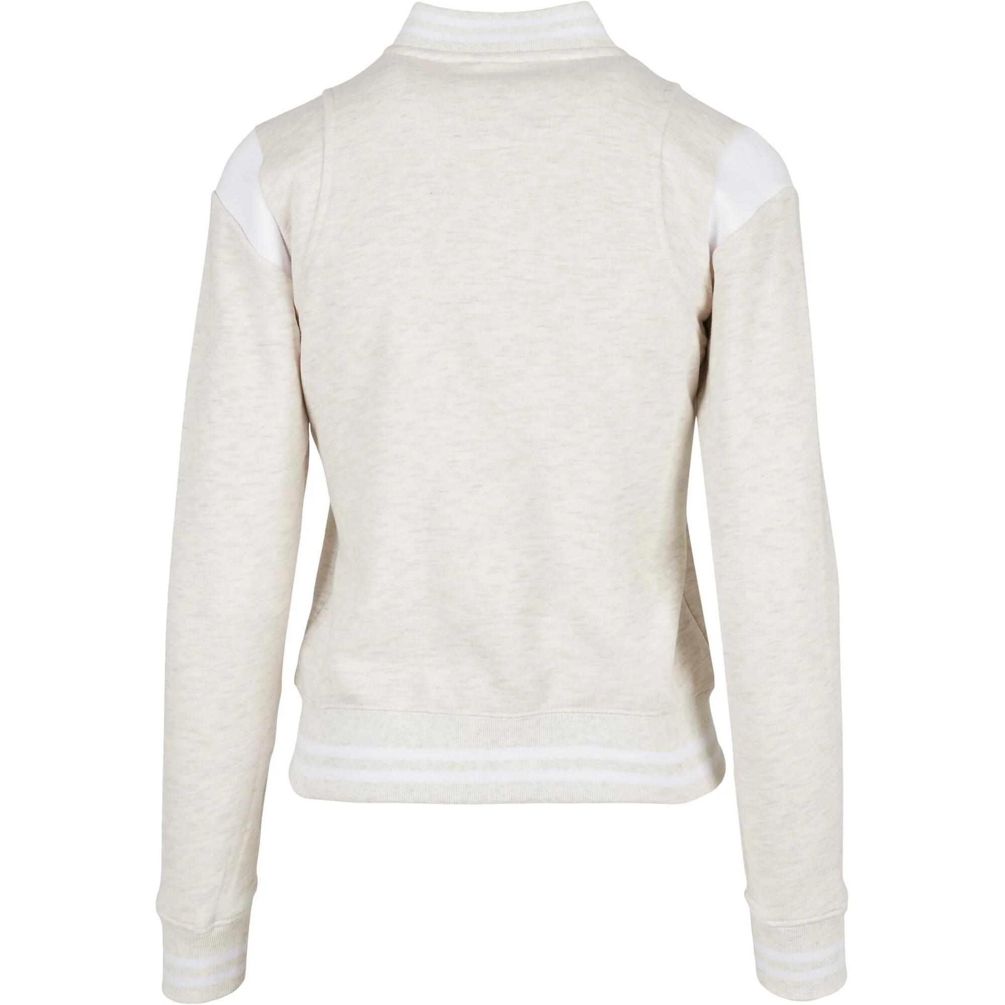 Giacca In Felpa Donna Urban Classics College Grigio Chiaro Bianco 2/3