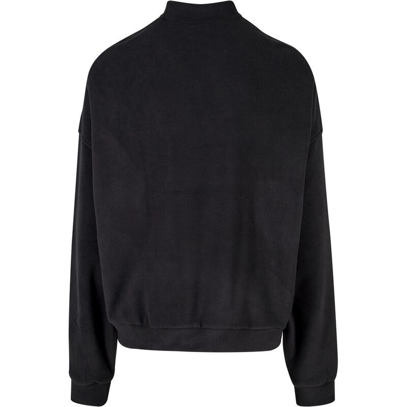 Heren Polar Fleece Oversized Sweatshirt (Zwart)