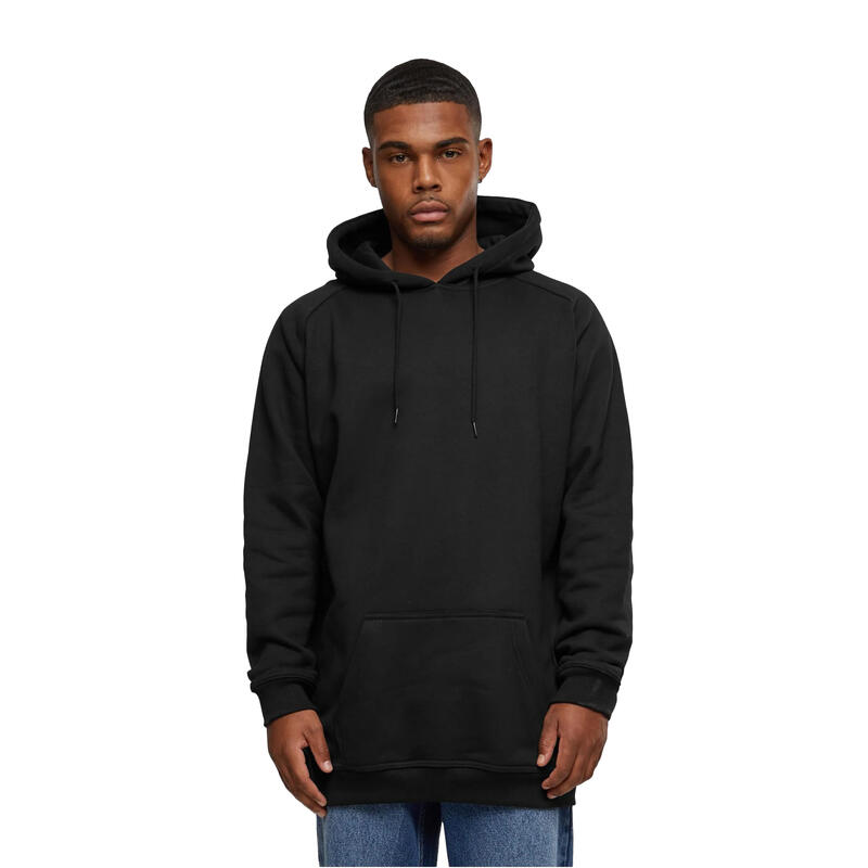 Heren lange hoodie (Zwart)