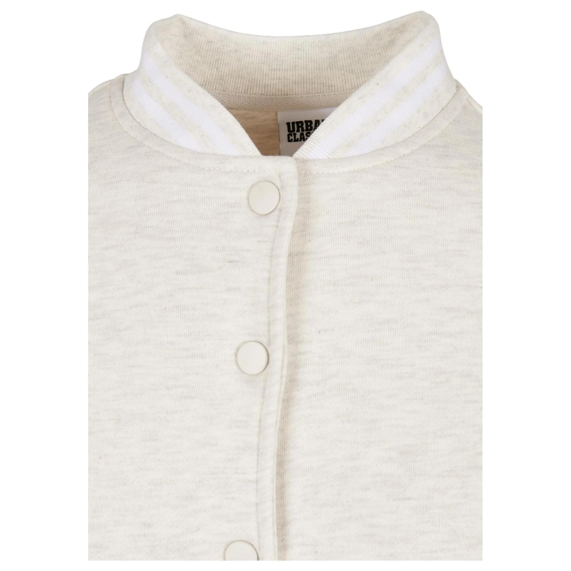 Giacca In Felpa Donna Urban Classics College Grigio Chiaro Bianco 3/3