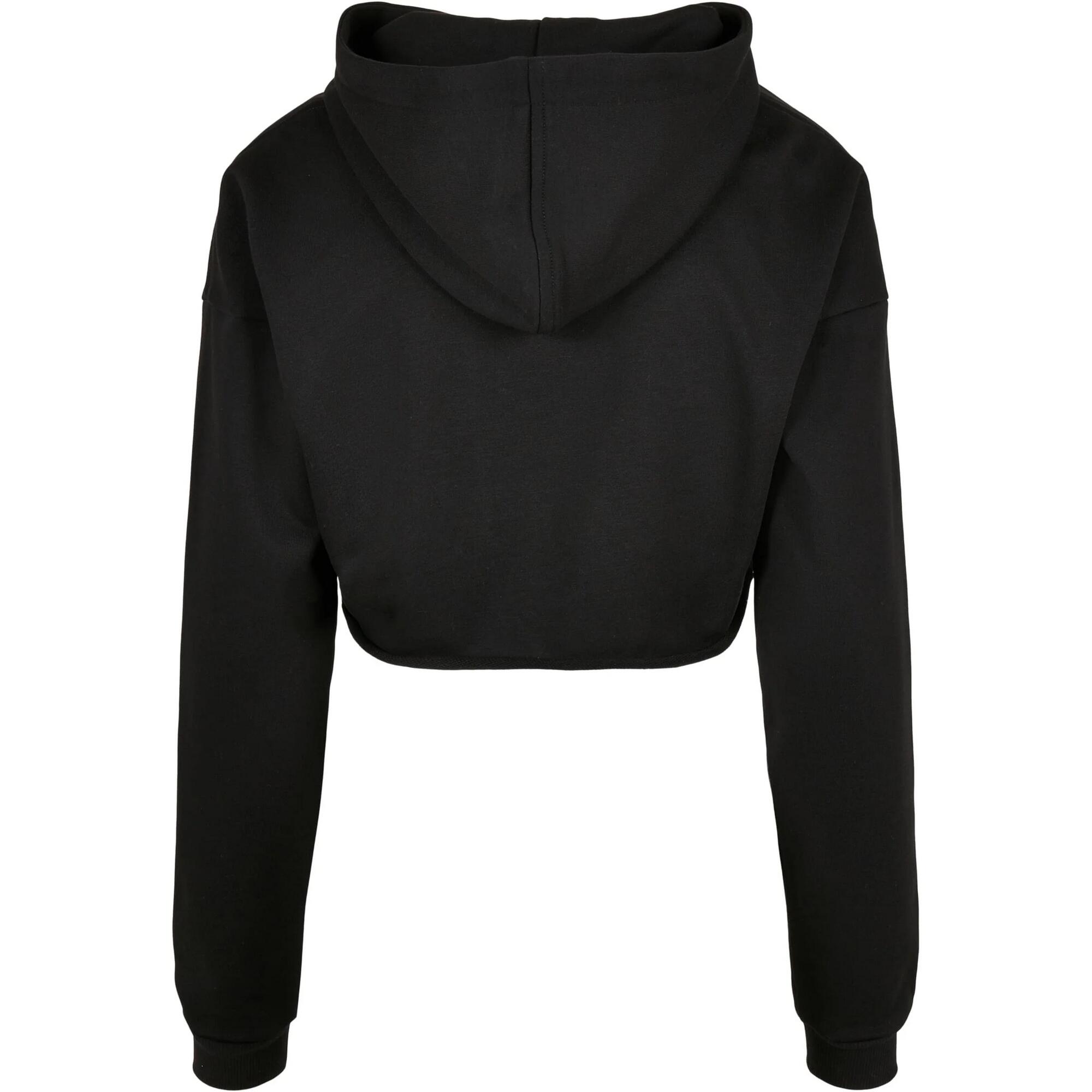 Felpa Corta Con Cappuccio Oversize Donna Urban Classics Nero 2/3