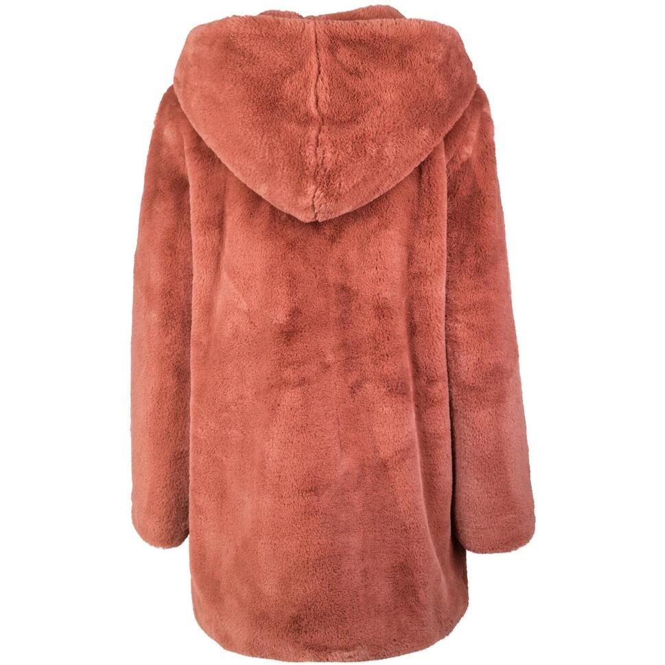 Płaszcz Damski Z Kapturem Teddy Fleece