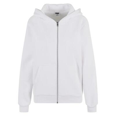 Felpa Con Cappuccio E Zip Intera Donna Urban Classics Bianco