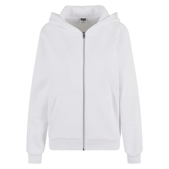 Felpa Con Cappuccio E Zip Intera Donna Urban Classics Bianco