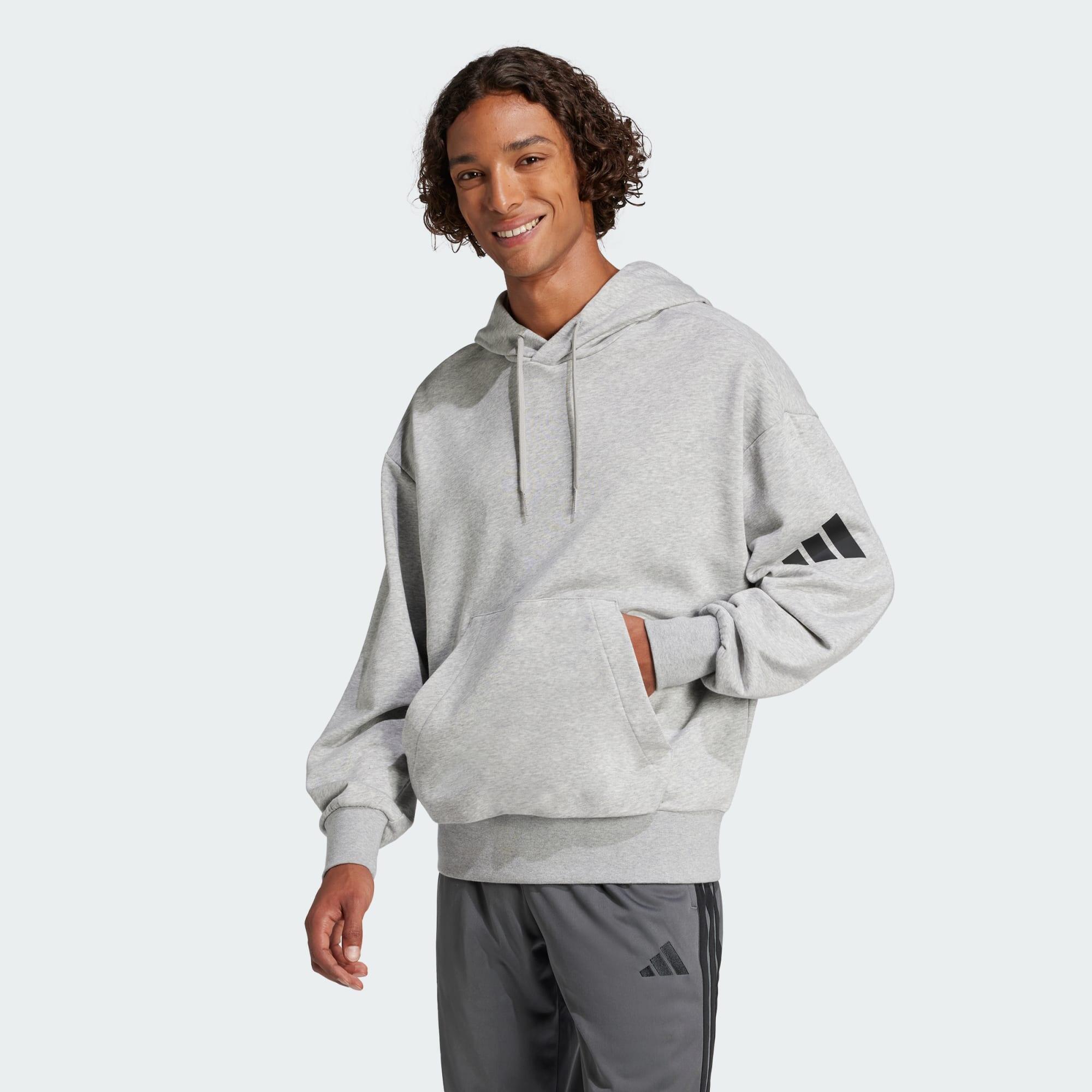 Adidas - Sweat-shirt À Capuche Ample French Terry Logo À 3 Bandes Essentials - Sweat-shirt - Gris|noir - 52 2xl - Decathlon