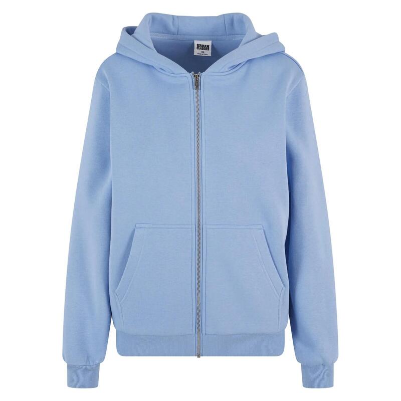 Dames Fluffy Full Zip Hoodie (Poederblauw)