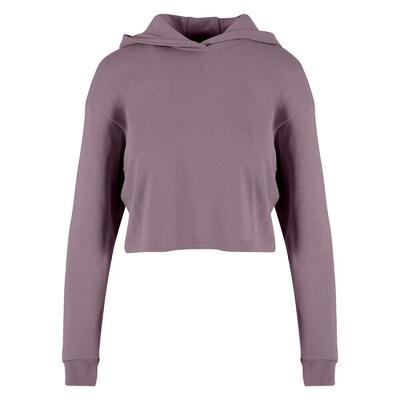 Dames terrycloth lichtgewicht oversized crop hoodie (paars)