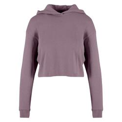 Dames Terrycloth Lichtgewicht Oversized Crop Hoodie (Paars)