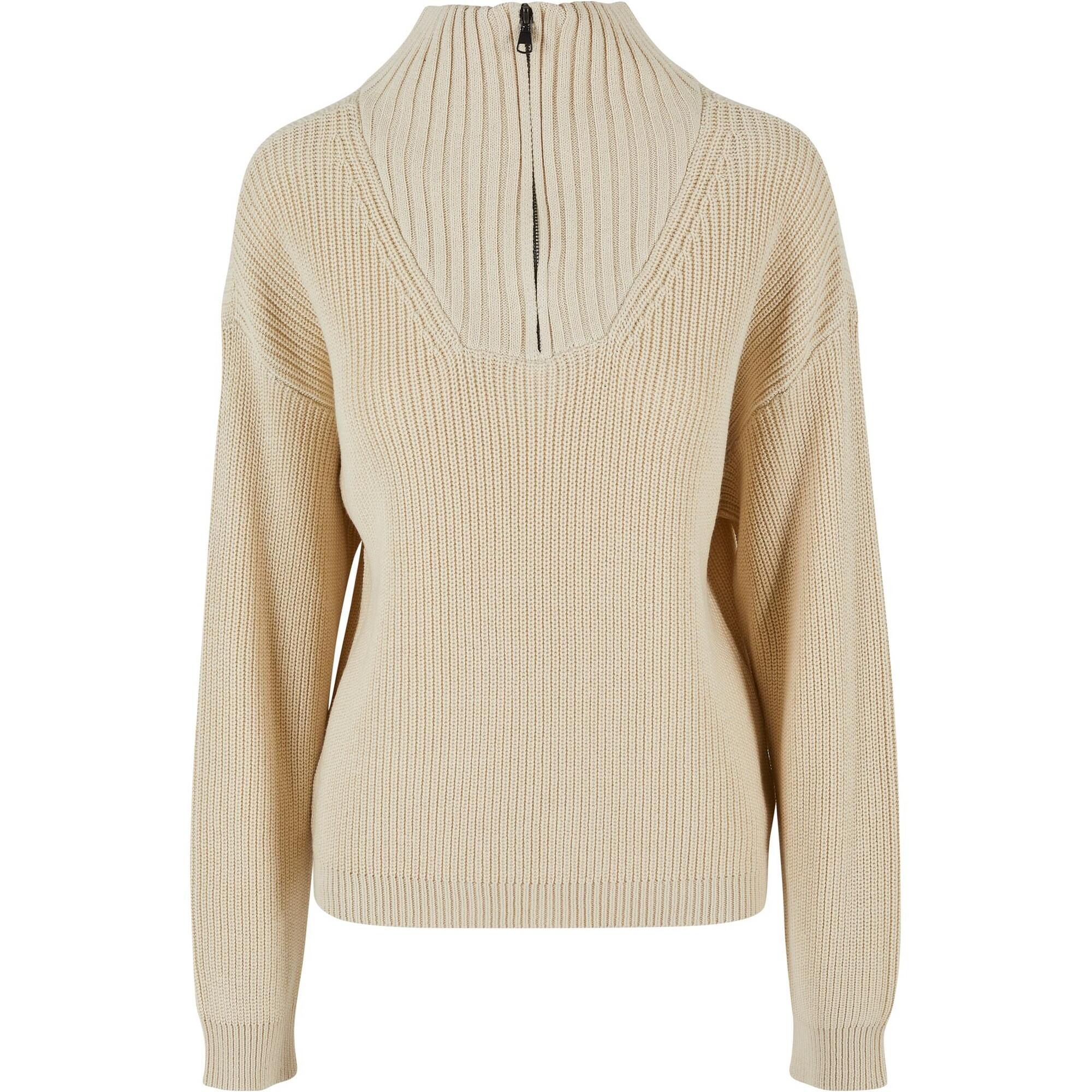 URBAN CLASSICS Camisola de malha de tamanho grande para senhora/senhora Areia