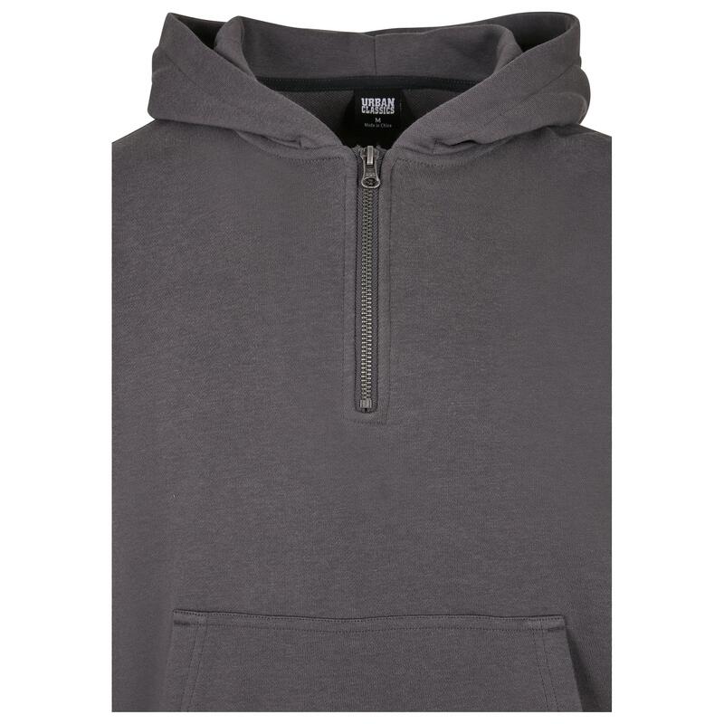 Heren Quarter Zip Boxy Hoodie (Donkere Schaduw)