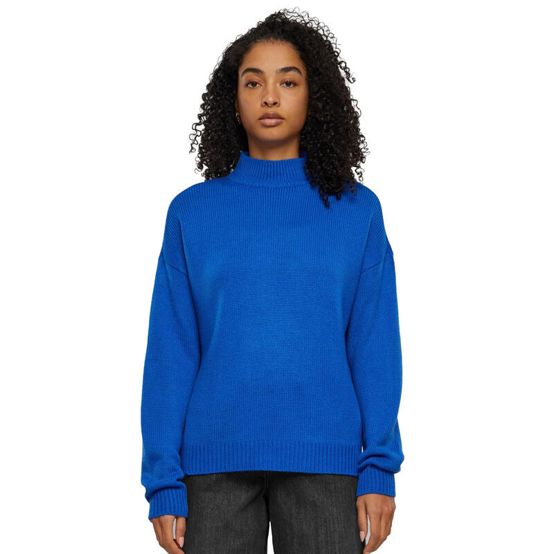 Dames Schildpad Hals Oversized Sweatshirt (Helder Blauw)