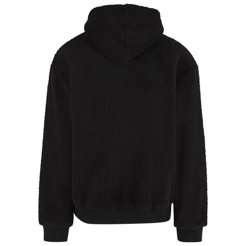 Heren Teddy Fleece Oversized Hoodie (Zwart)