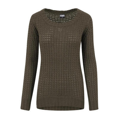 Dames wijde hals lange jumpsuit (olijf)