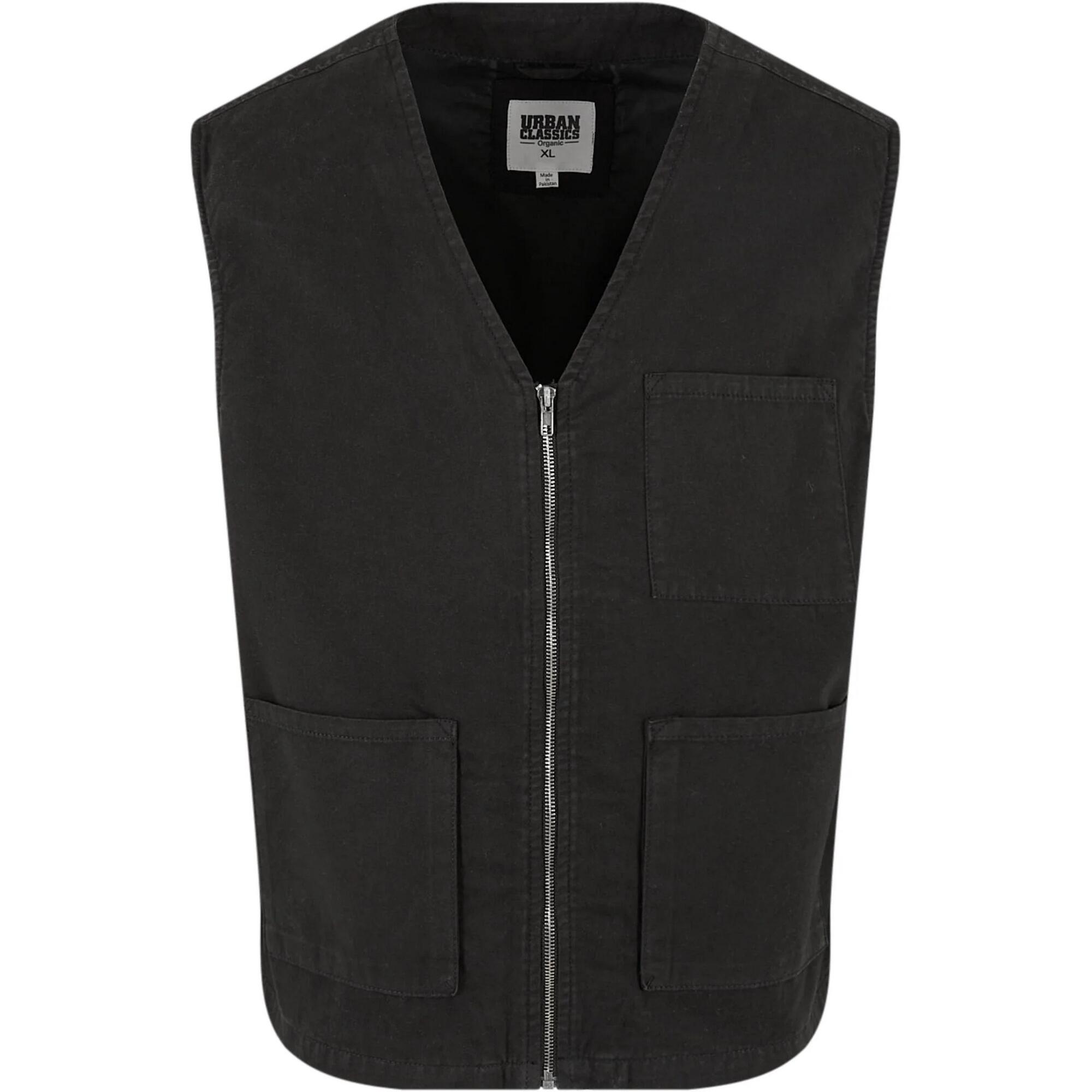 URBAN CLASSICS Colete Algodão Orgânico Homem Preto