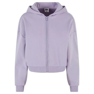 Dames cozy zip cropped hoodie (lila stof)