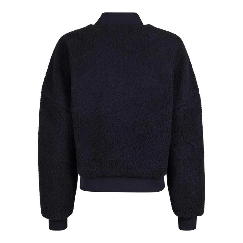 Dames Sherpa Sweater met staande kraag (Zwart)