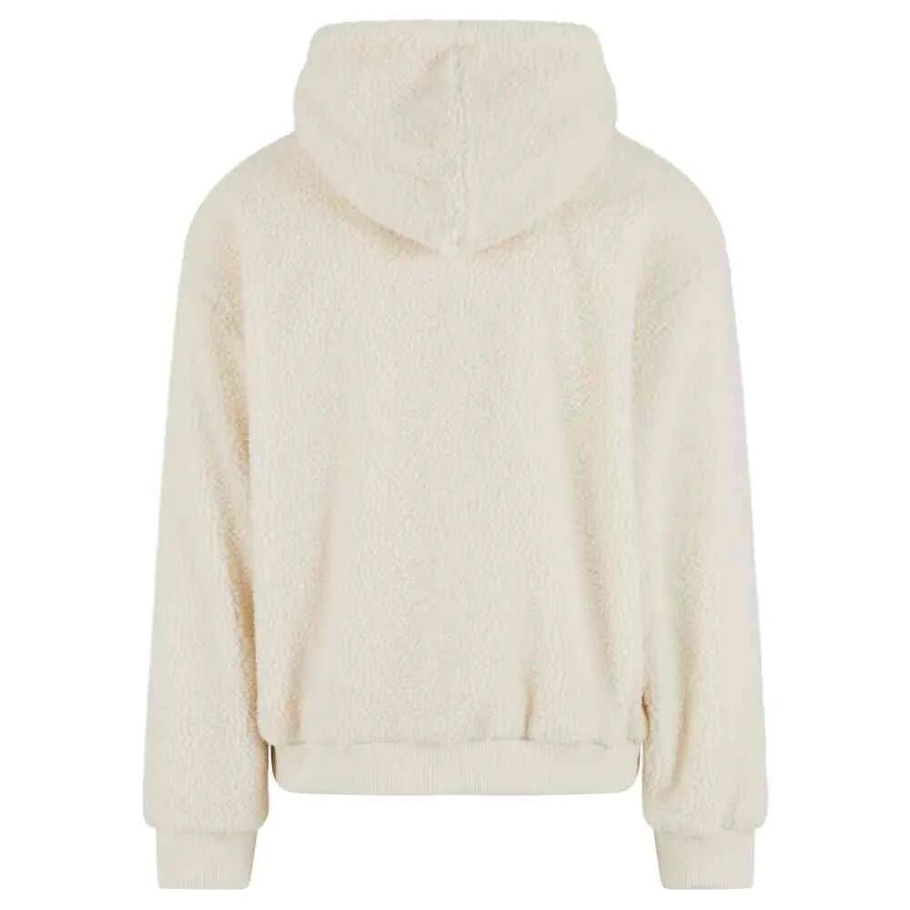 Heren Teddy Fleece Oversized Hoodie (Wit zand) 2/2