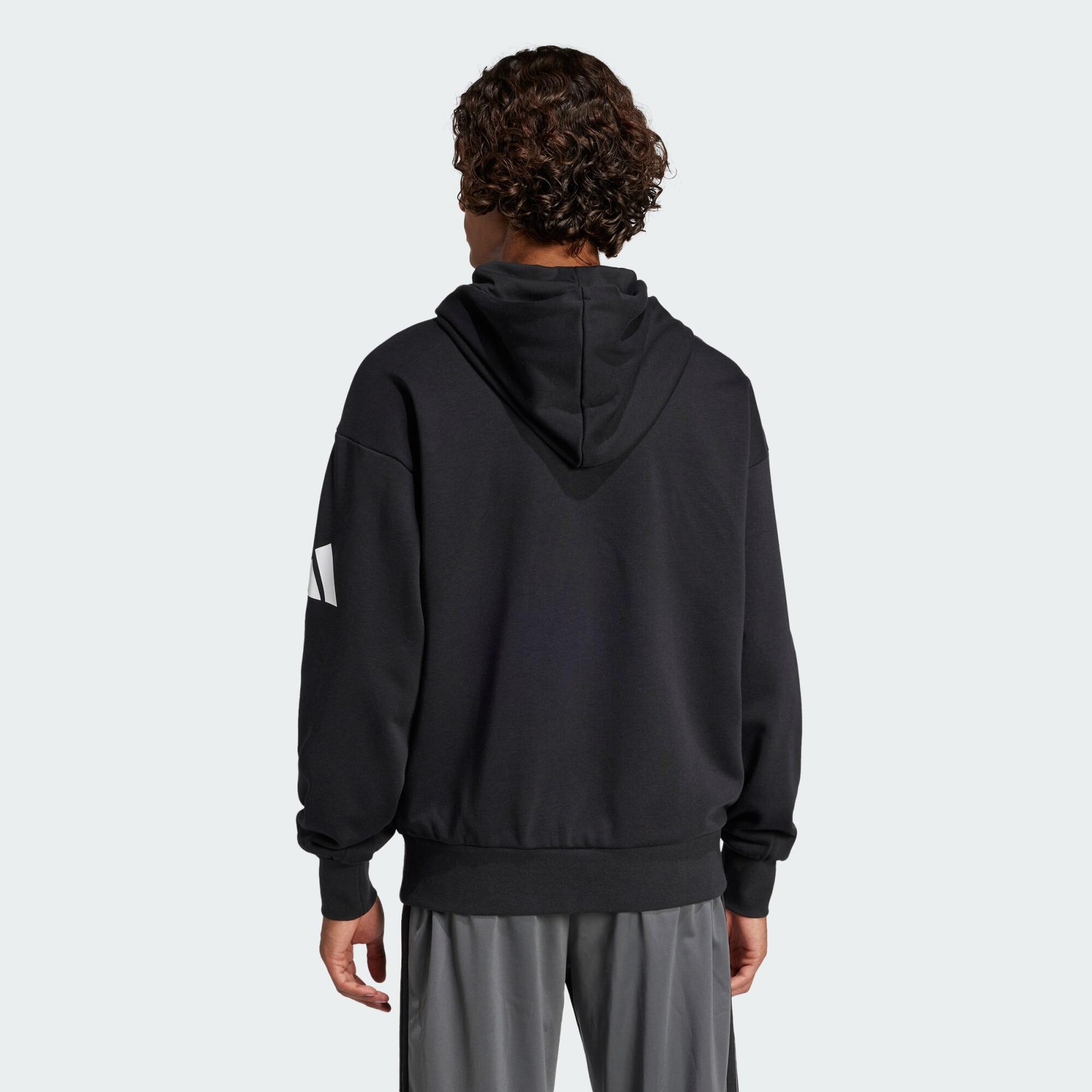 Sweat-shirt à capuche ample French terry logo à 3 bandes Essentials 3/6