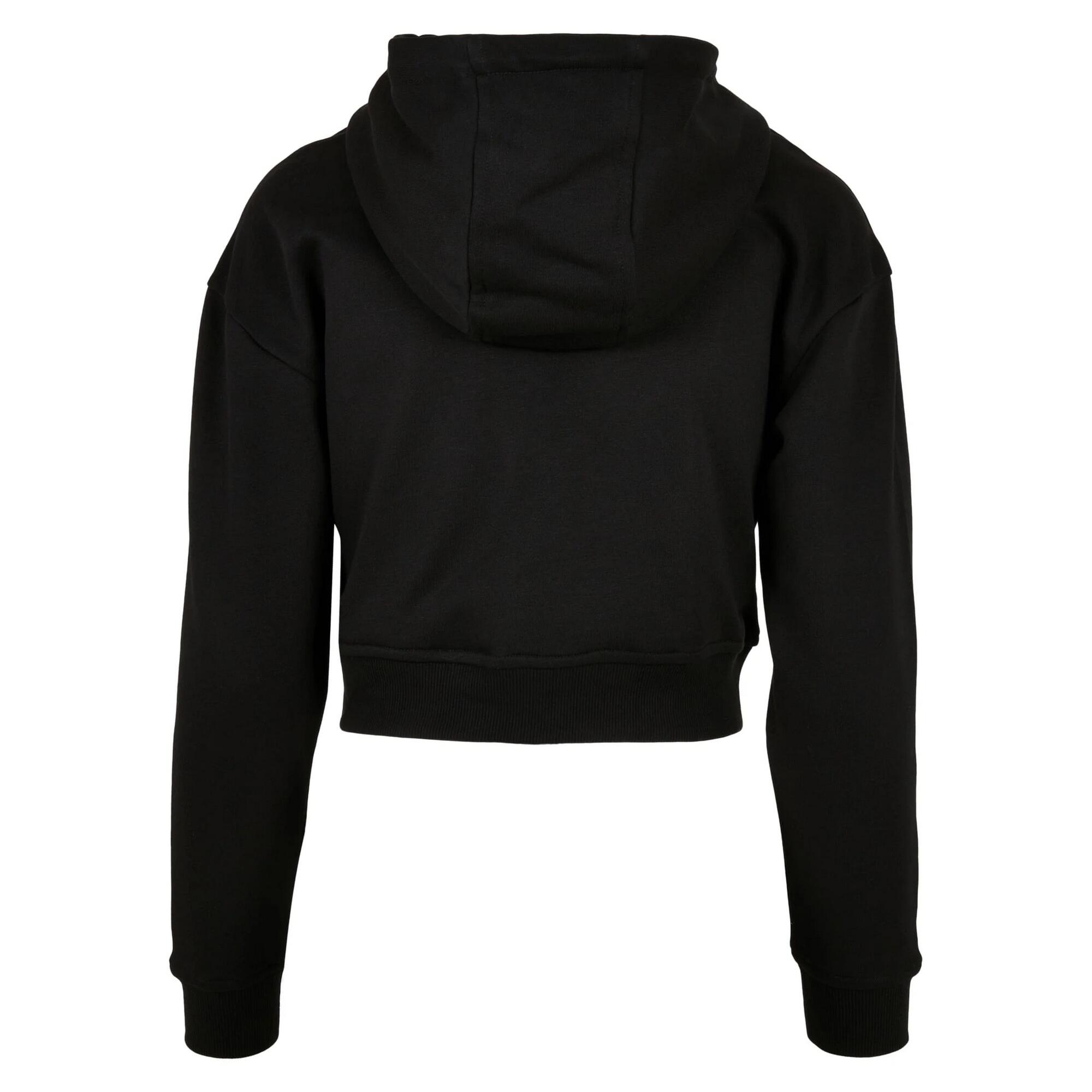 Felpa Con Cappuccio Corto Donna Urban Classics Nero 2/3