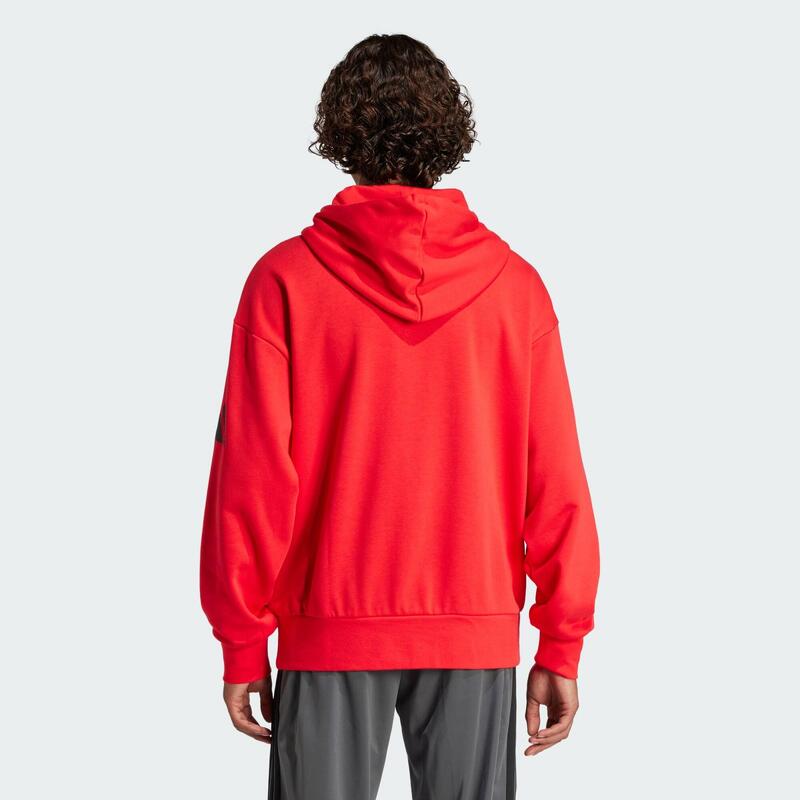 Sweat-shirt à capuche ample French terry logo à 3 bandes Essentials