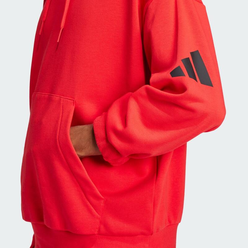 Sweat-shirt à capuche ample French terry logo à 3 bandes Essentials