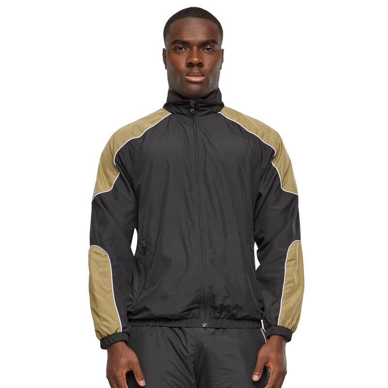 Heren Track Jacket met paspel (Zwart)